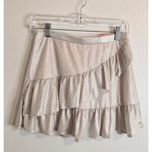Justice Built In Shorts Skirt Skort Girl's Size 14/16 NWT Gray Glitter Ruffles